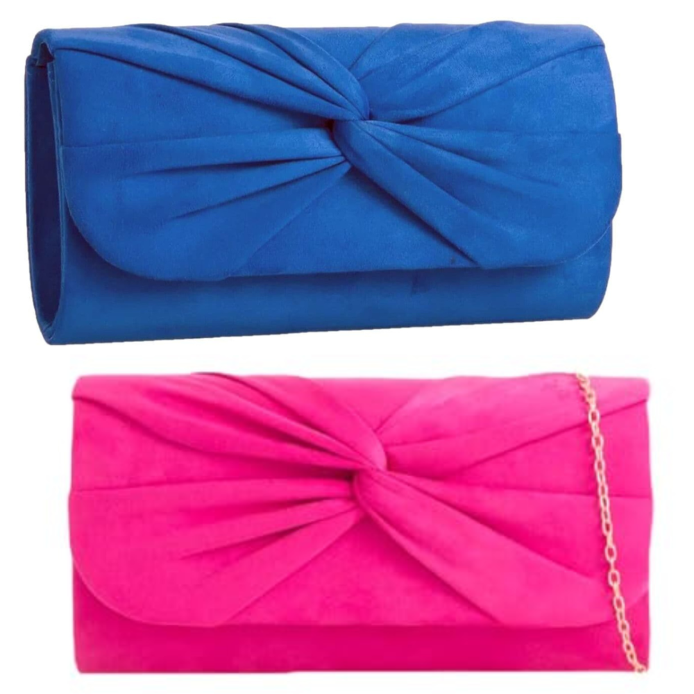 Suede clutch bag