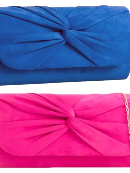 Suede clutch bag