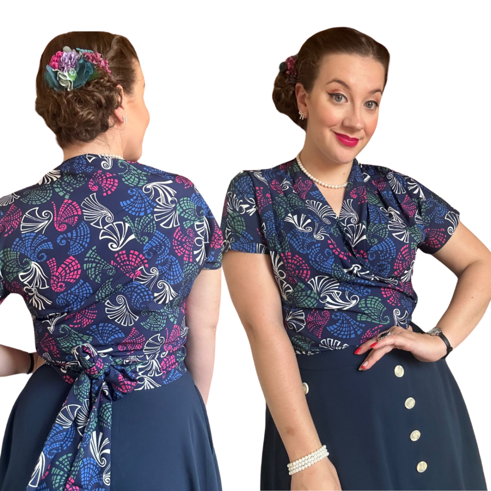 Darla 1940s/ 1950s short sleeved blouse in Jamboree print