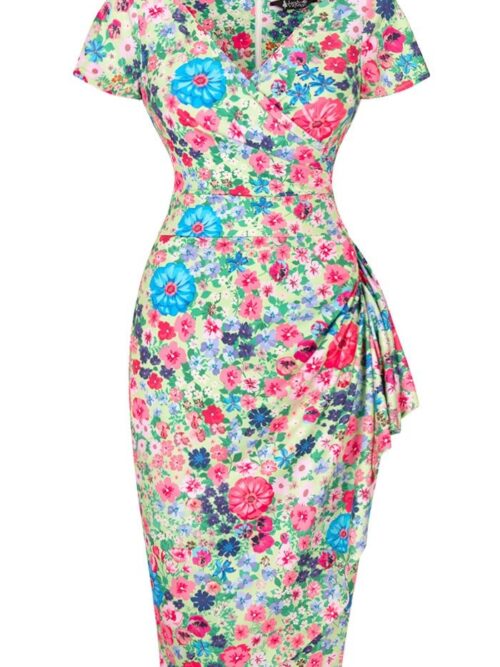 Elsie 1940s Bouquet of Roses dress