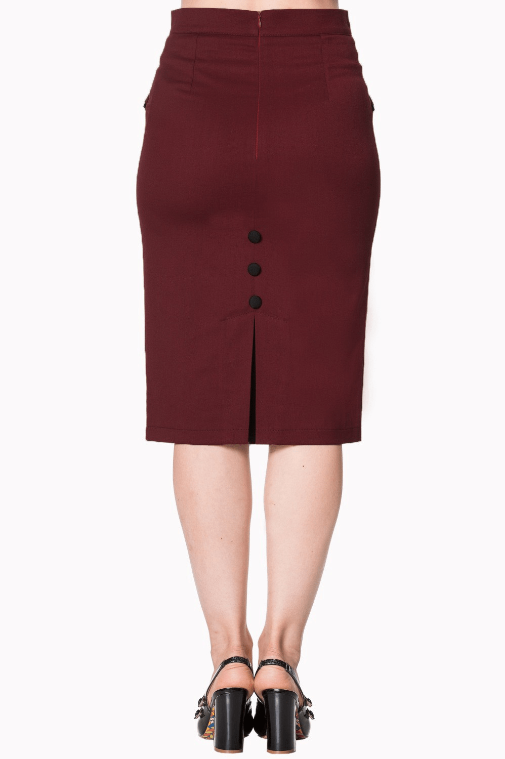 Vivian Pencil Skirt in burgundy red - Image 5