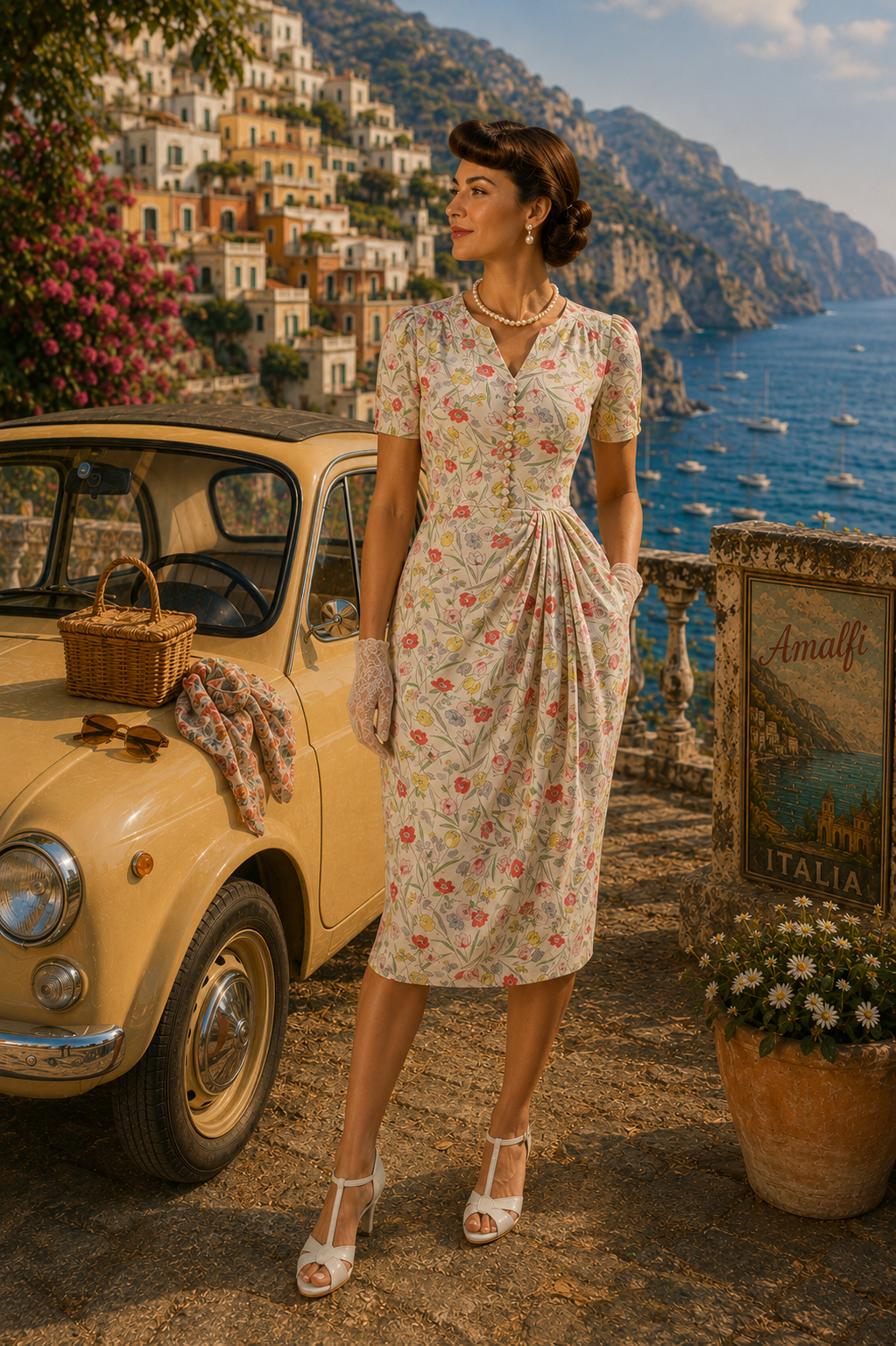 Mabel Waterfall dress in Poppy Print UK Size 16