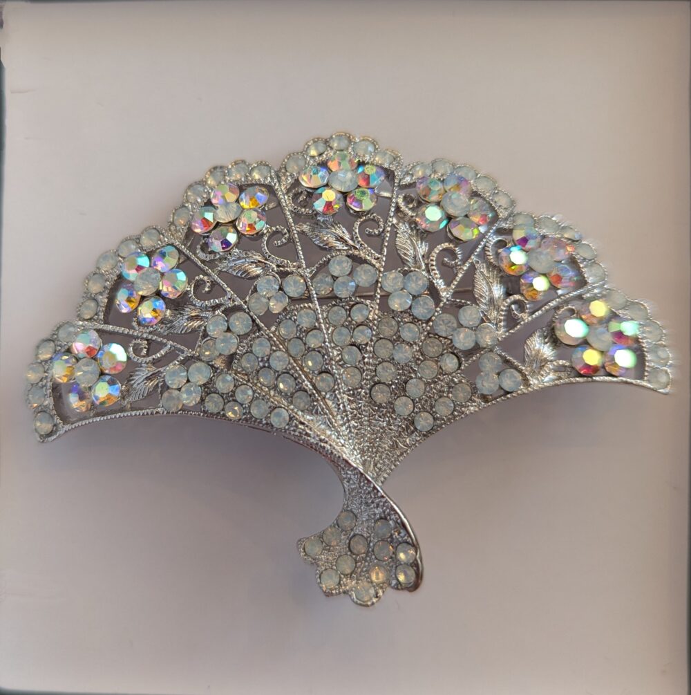 Silver Crystal Fan Hair clip & Brooch