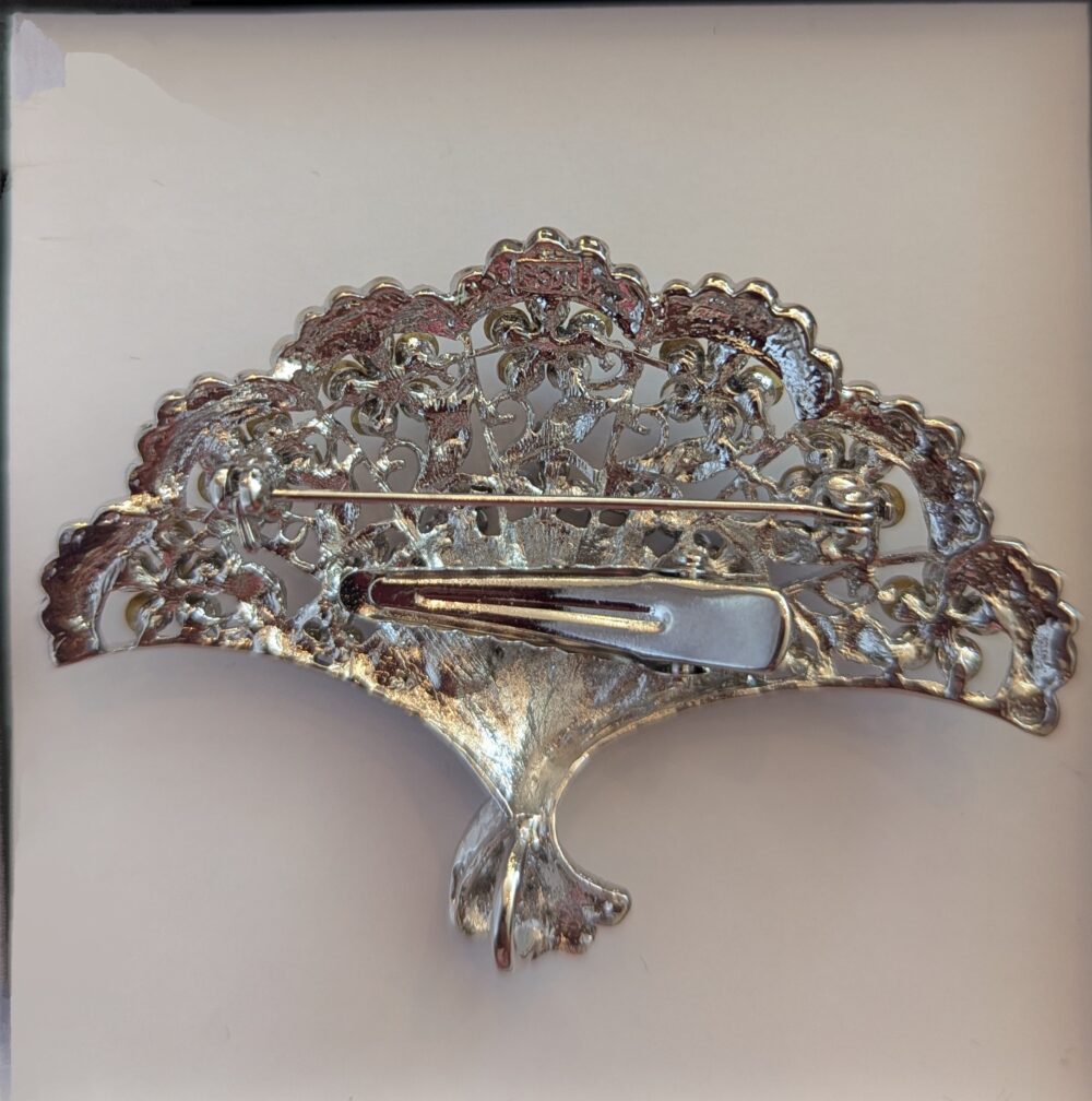 Silver Crystal Fan Hair clip & Brooch - Image 3