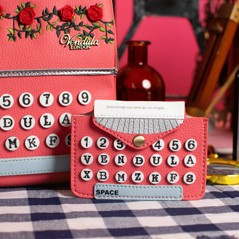 Vendula Vintage Rose Typewriter Accordion Card Wallet - Image 6
