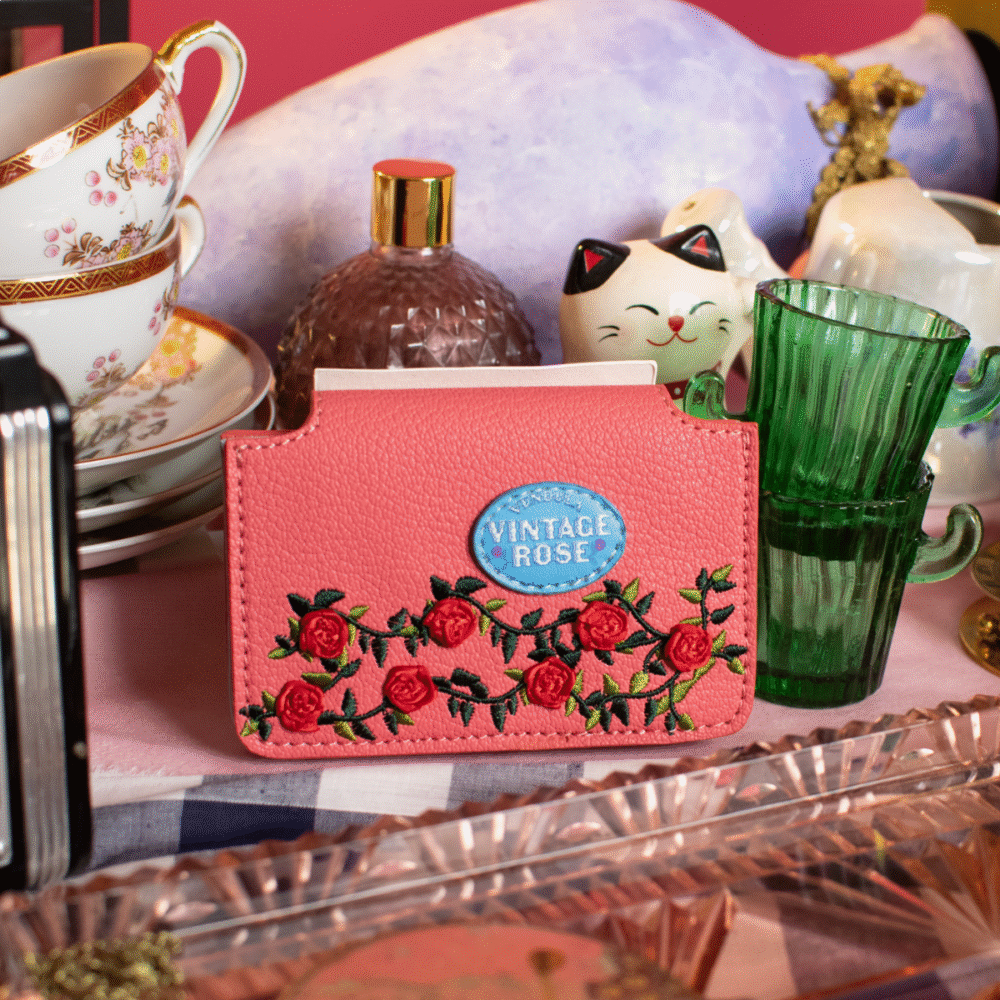 Vendula Vintage Rose Typewriter Accordion Card Wallet - Image 4