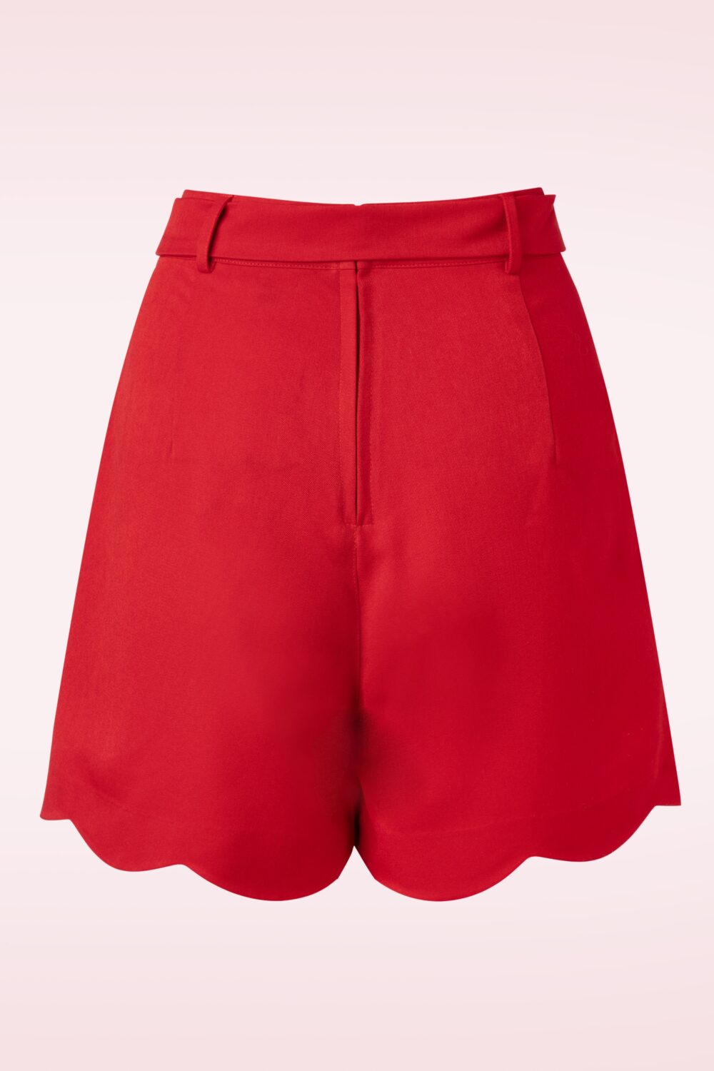 Retro Nautical Scallop Shorts in Red - Image 3