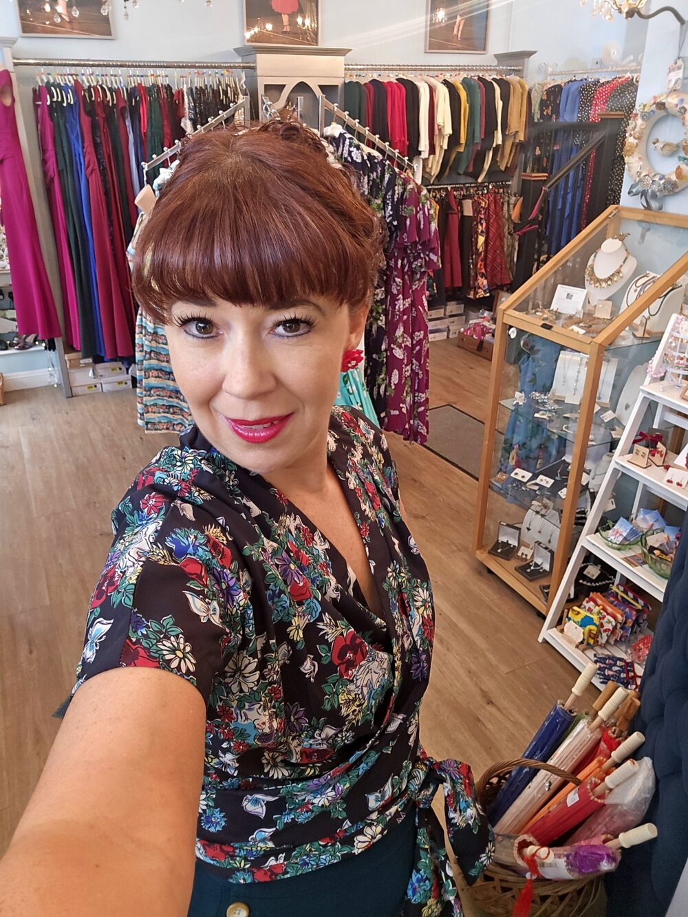 Darla Short Sleeve Wrap Blouse in Secret Garden Print - Image 3