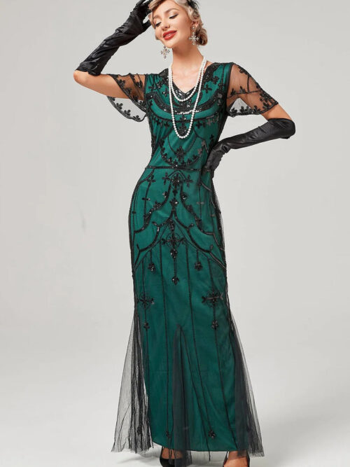 Martha 1920's long Gatsby flapper dress UK size 10