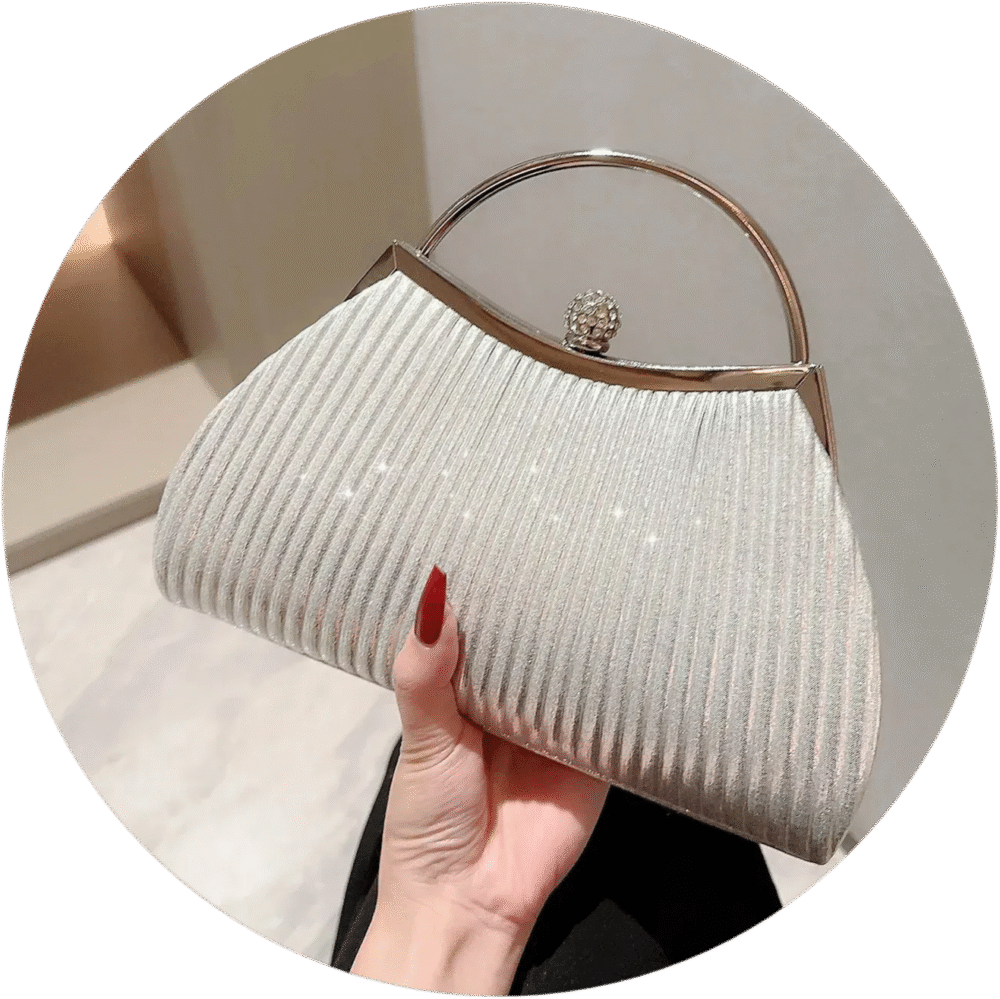 Vintage style Clutch bag in Gold or Silver - Image 5