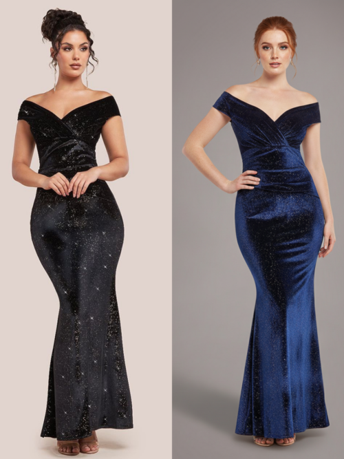 Samantha velvet shimmer maxi dress