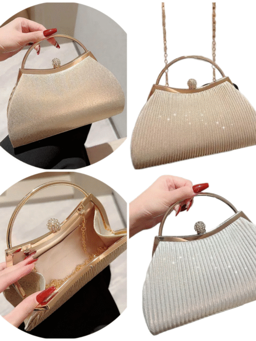 Vintage style Clutch bag in Gold or Silver