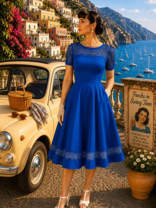 Maria swing dress in Royal Blue