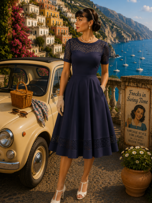 Maria swing dress in Navy blue