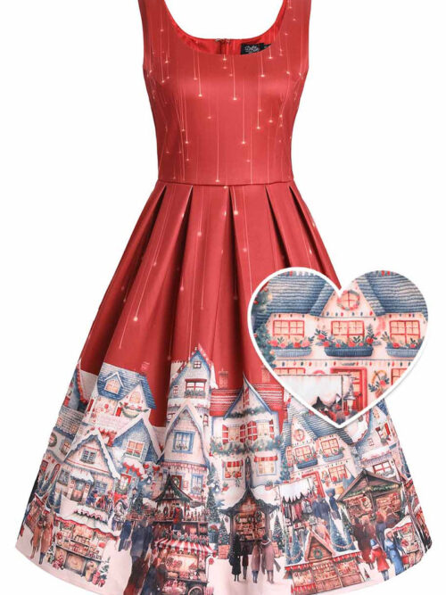 Christmas market 1950's swing dress