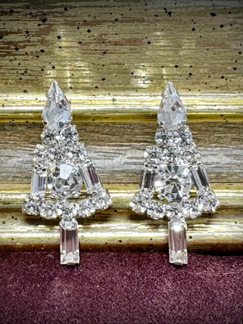 Diamonte Christmas Tree earrings