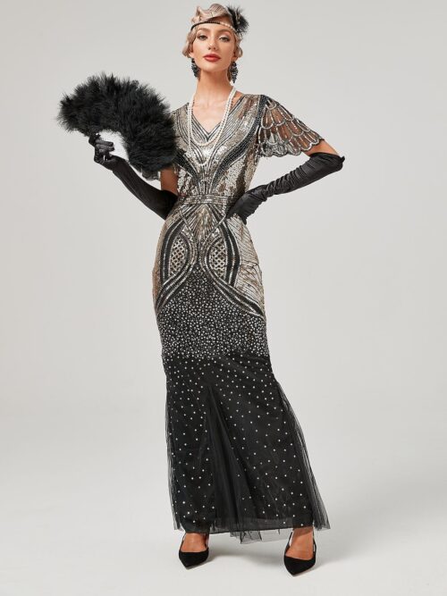 Ginger 1920's long evening dress