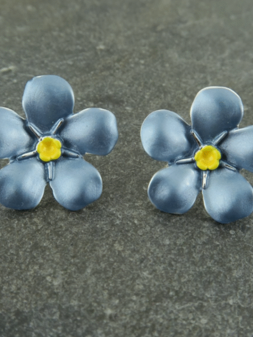 Forget Me Not Blue Flower Stud Earrings