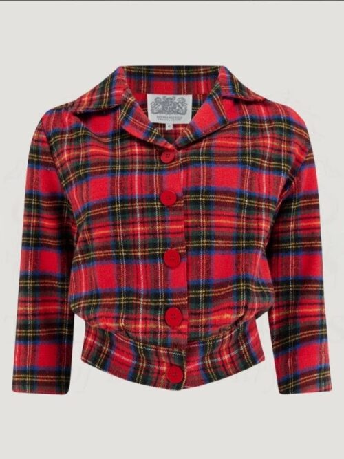Marion Blouse in Red Plaid Tartan
