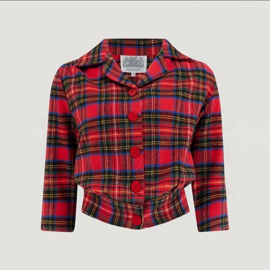 Marion Blouse in Red Plaid Tartan