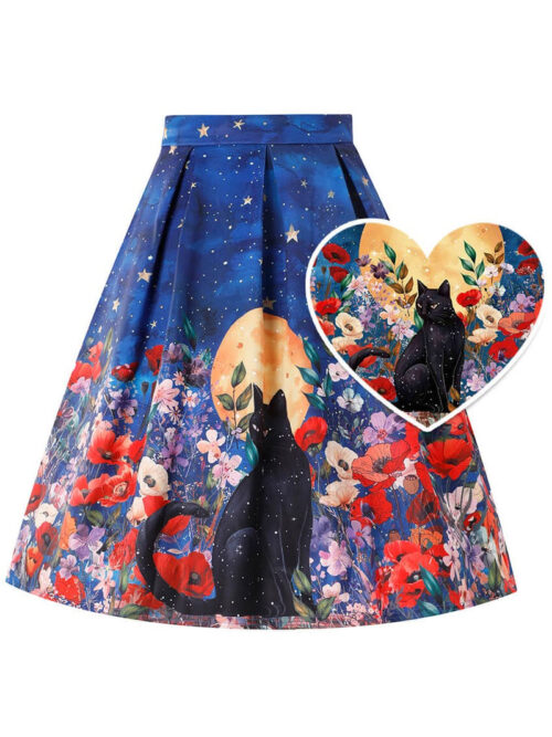 Black Cat Midnight Garden swing skirt