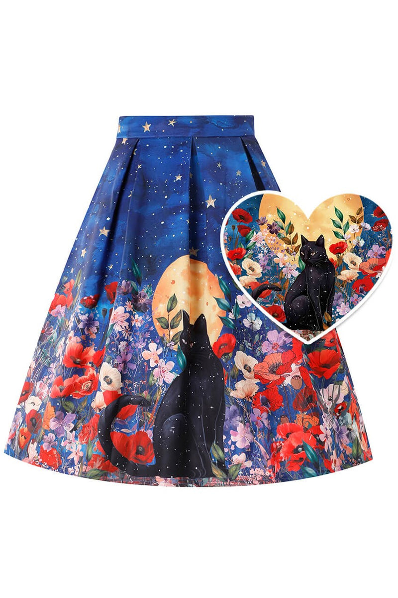 Black Cat Midnight Garden swing skirt