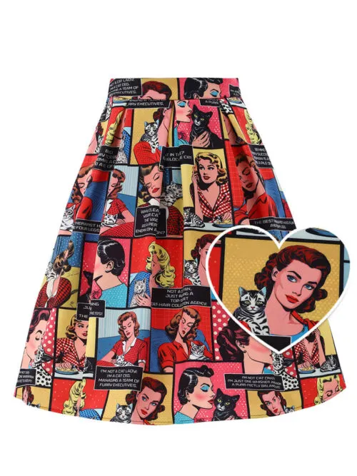 Cat Lover Comic skirt