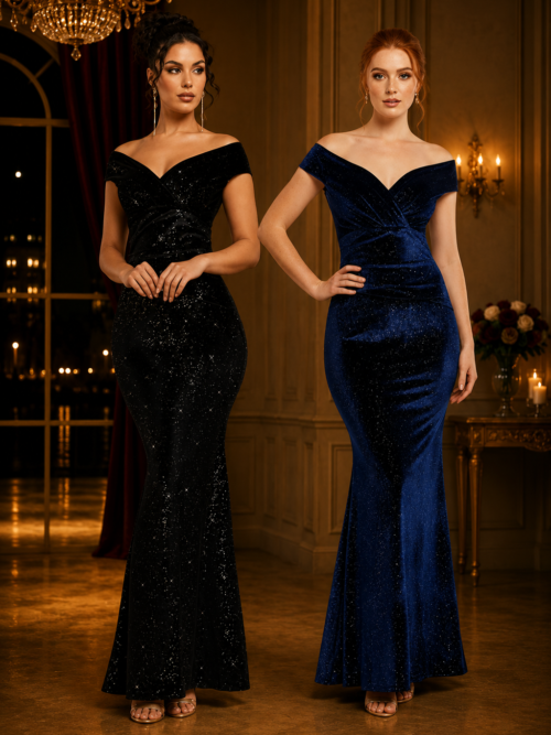 Samantha velvet shimmer maxi dress