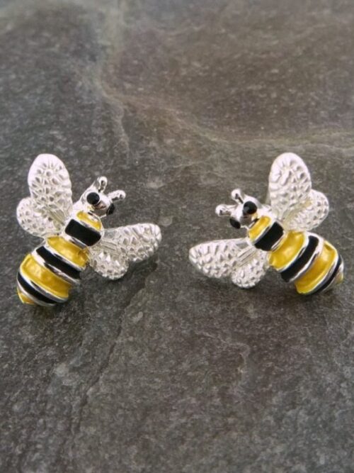 Alexander Thurlow Bee Stud Insect Earrings, Silver Tone