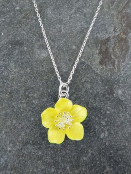 Alexander Thurlow Buttercup Yellow Flower Delicate Pendant Necklace