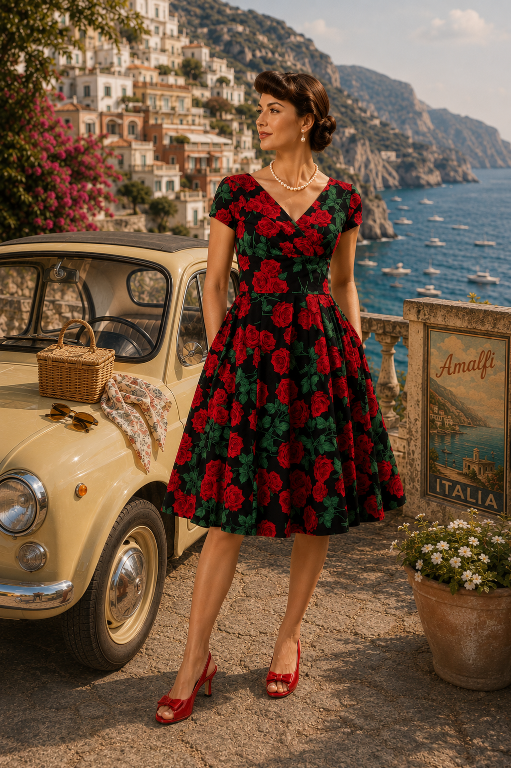 Dolce Vita 1950's Swing dress in Black
