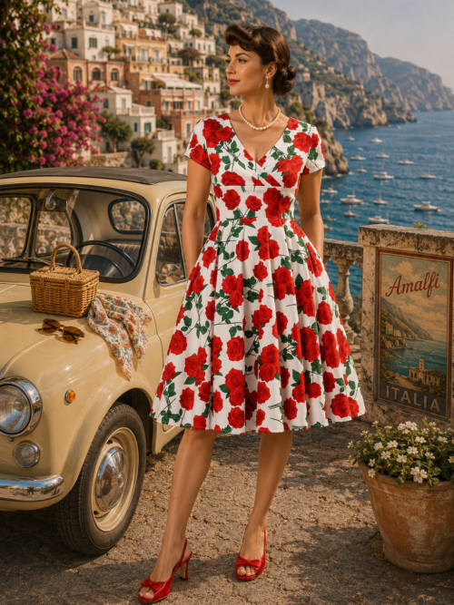 Dolce Vita 1950's swing dress in White