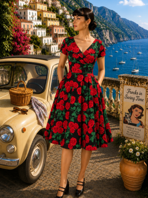 Dolce Vita 1950's Swing dress in Black