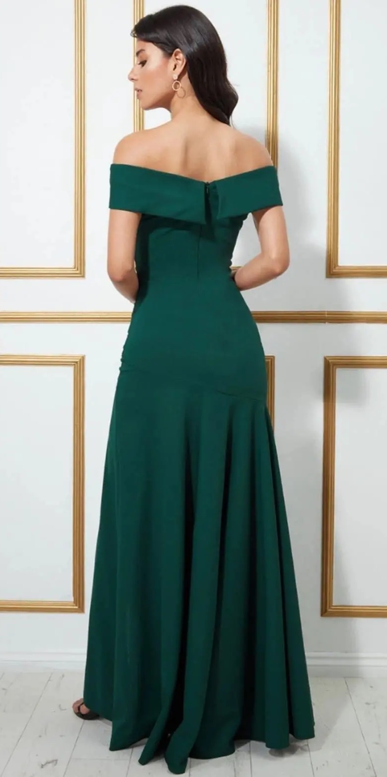 Flossie Evening Dress in Emerald Green - Image 4