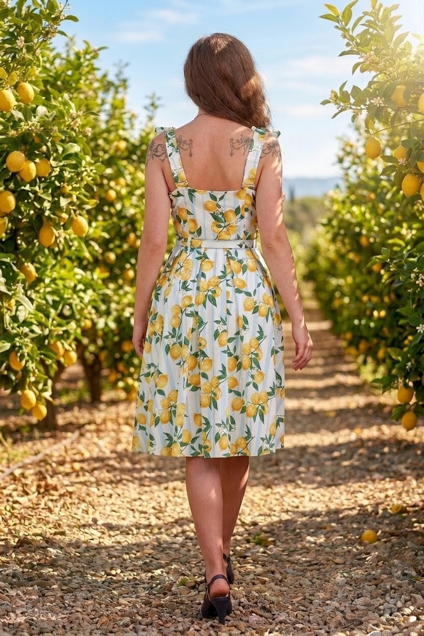 June lemon & stripes sun dress - Image 3