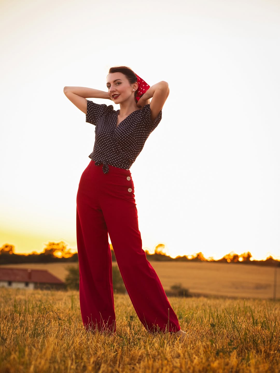 Josephine swing pants in radiant red - Image 4