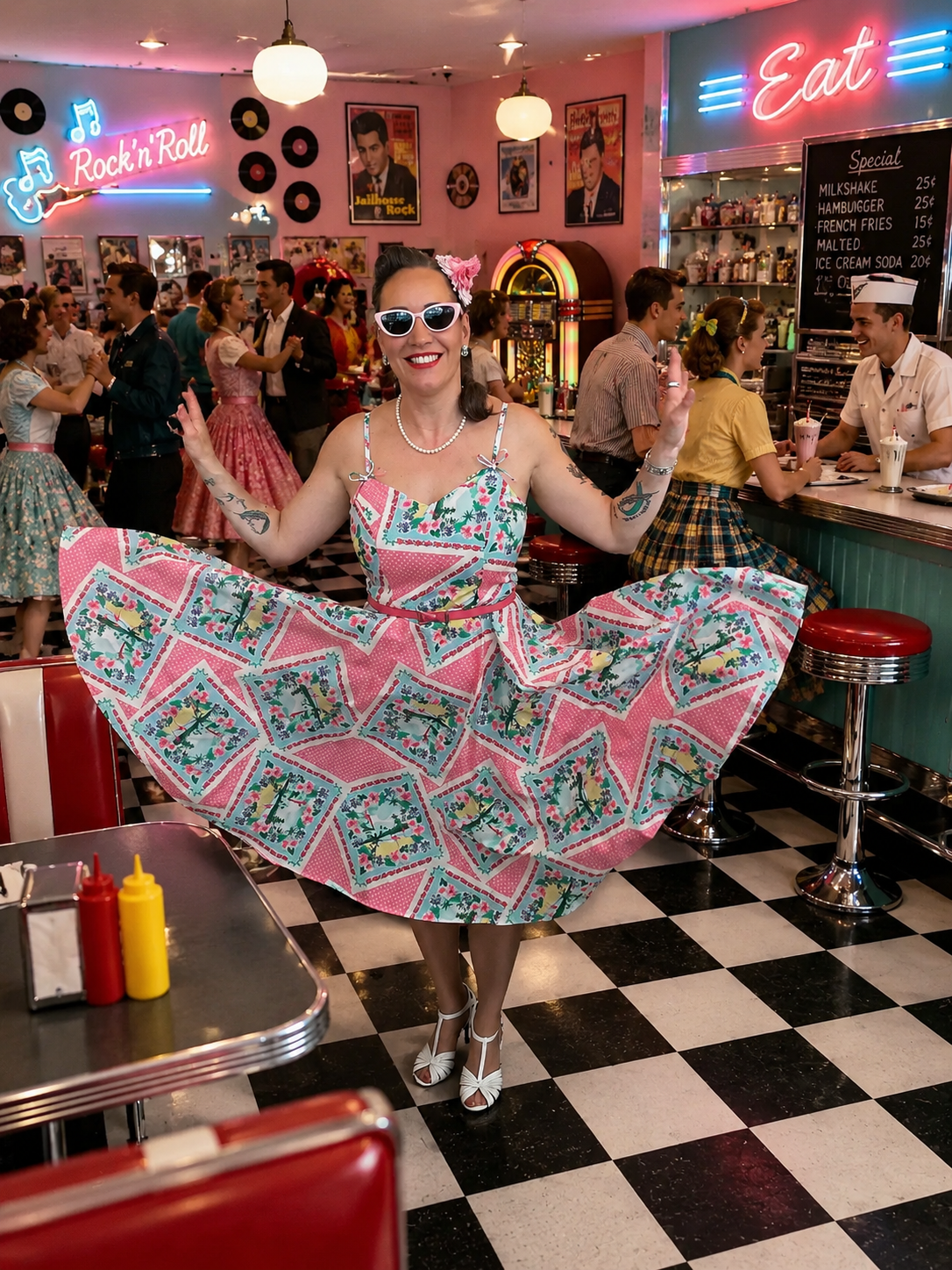 Dreamland Flamingo Swing Dress - Image 5