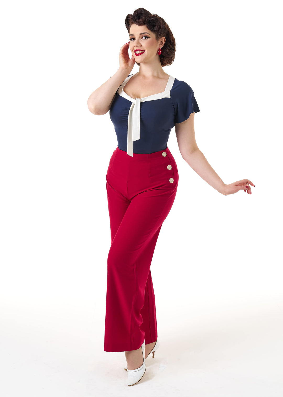 Josephine swing pants in radiant red