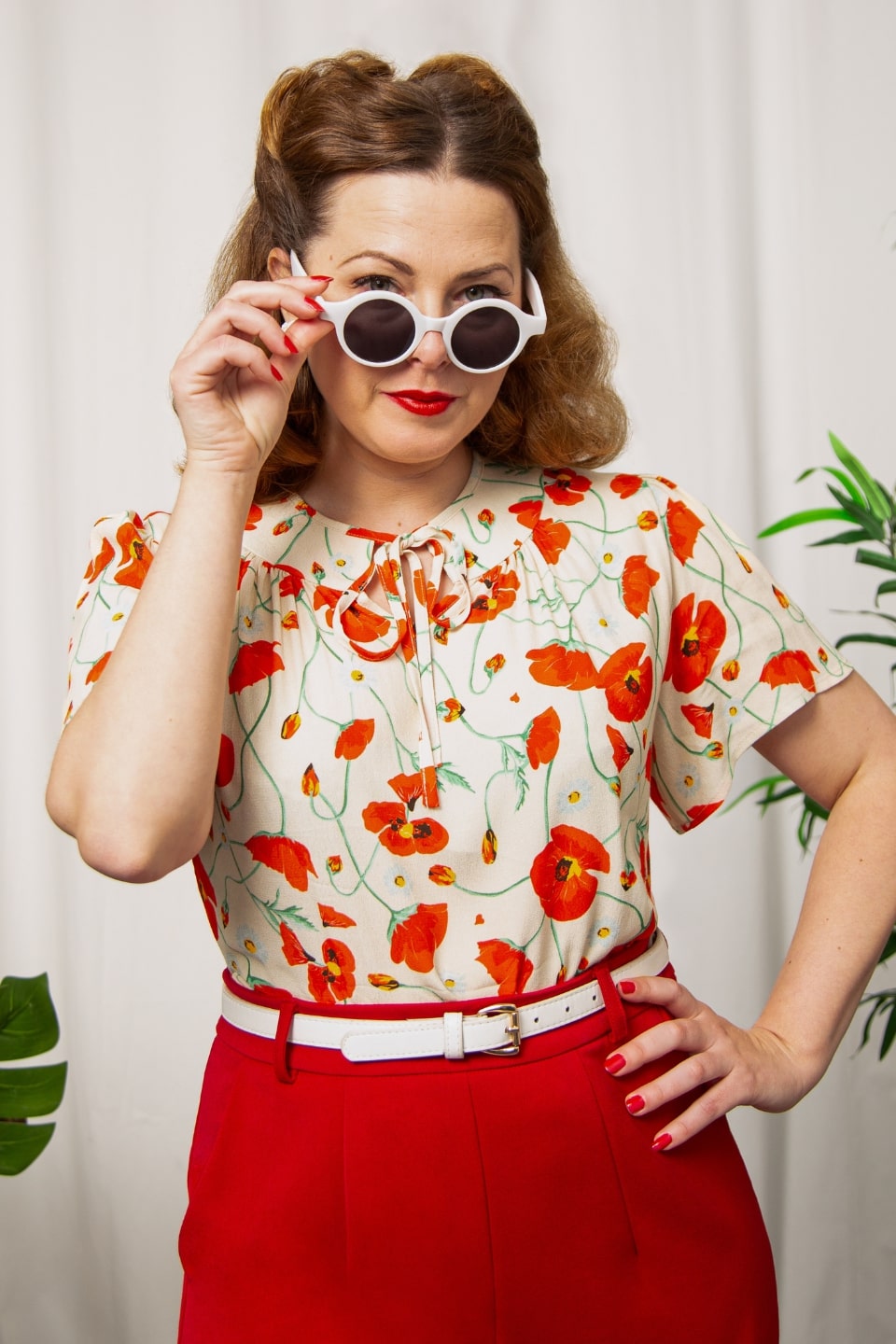 Ginger Blouse in Poppy print