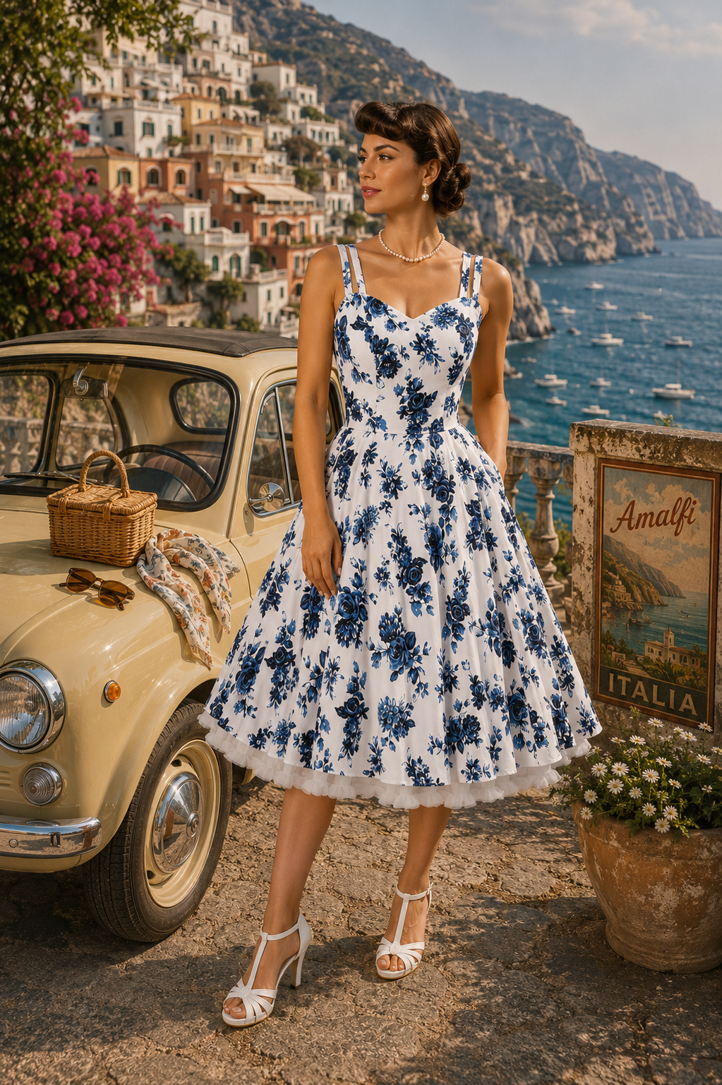 Rosa 1950's floral swing dress