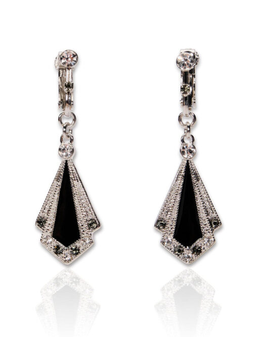 Art Deco clip on Earrings
