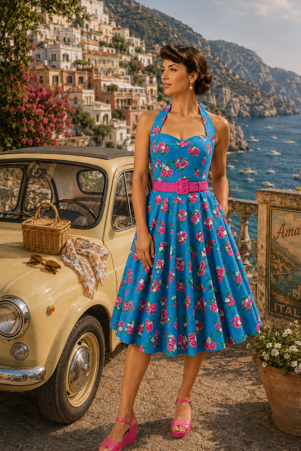 Ring a Roses halterneck swing dress