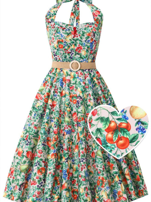 Feeling Fruity halterneck swing dress