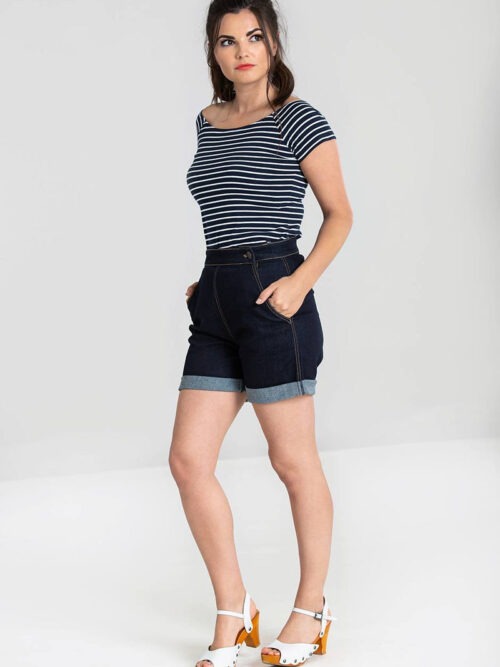 1950's style denim shorts