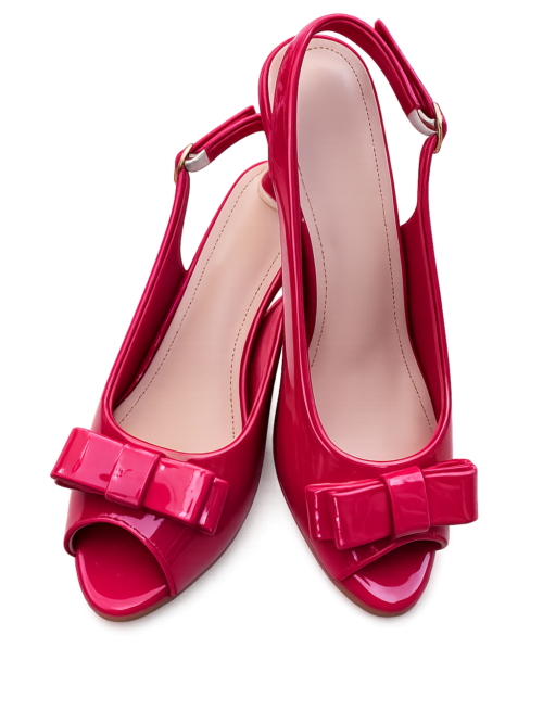 Ruby Red peeptoe slingbacks