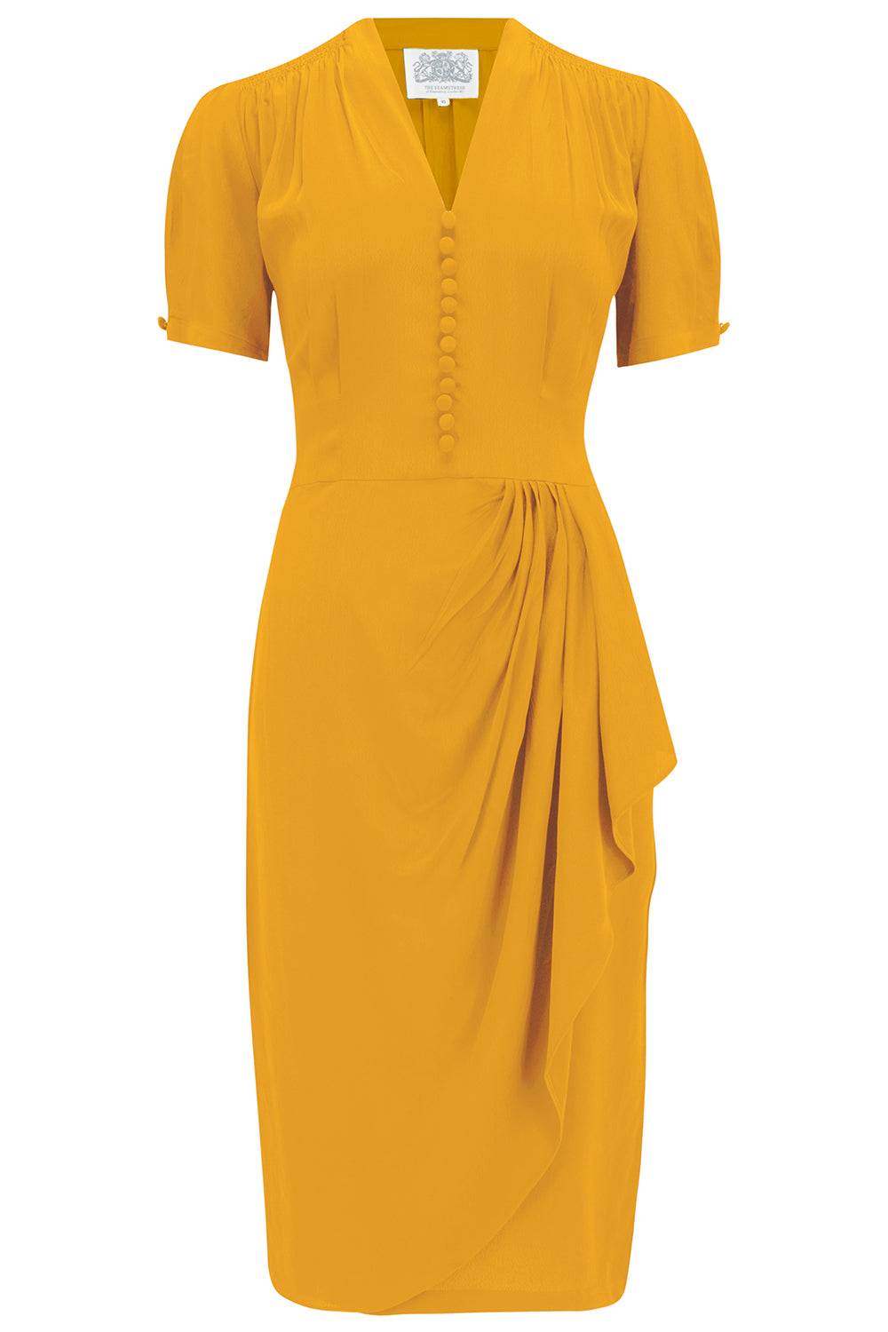 Mabel 1940's dress in Mustard - Image 3