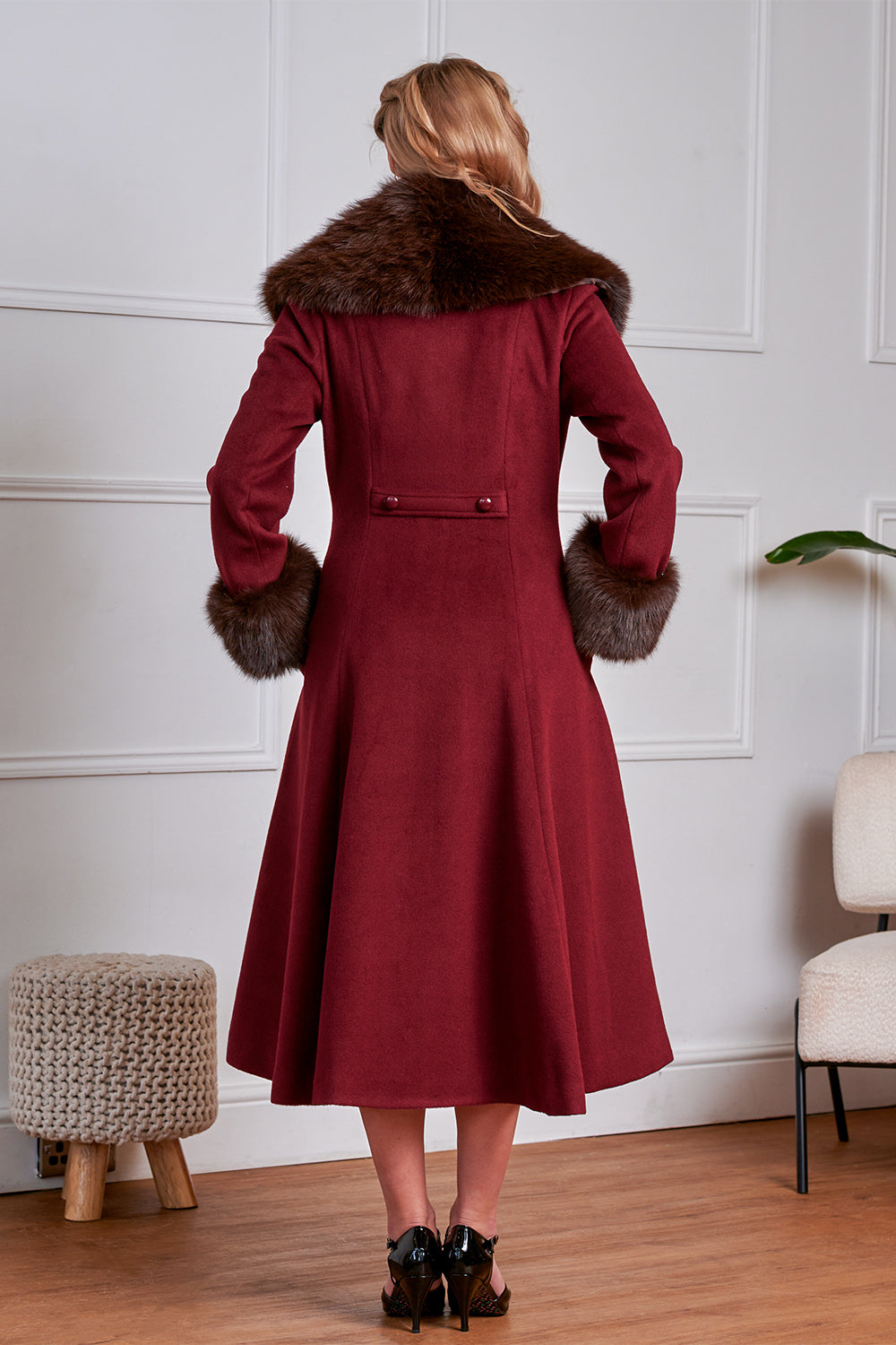 Martha swing coat with faux fur- Pre order - Image 11