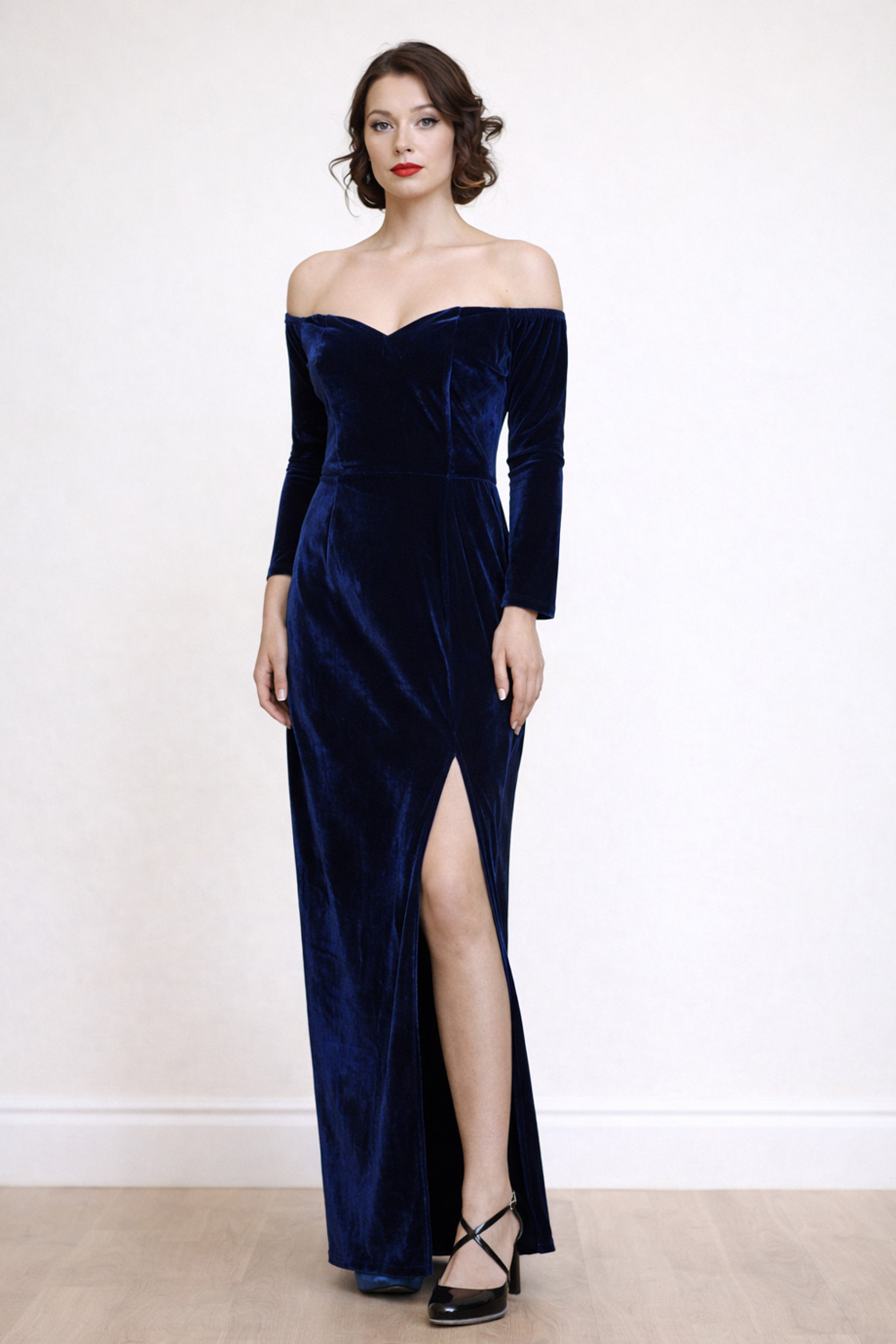 Jessica Rabbit dress in Midnight Blue Velvet - Image 4