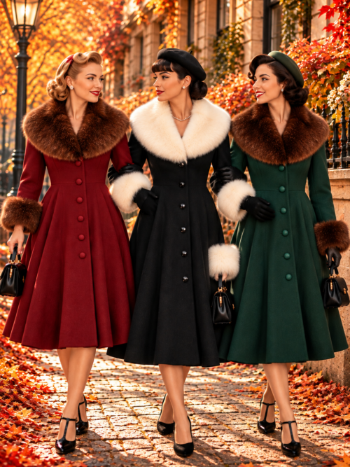 Martha swing coat with faux fur- Pre order
