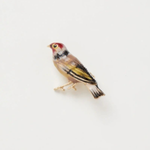 Enamel Goldfinch stud earrings